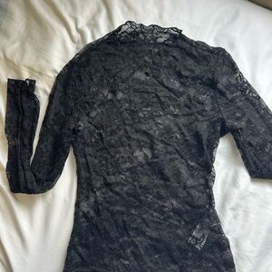 Black Lace Long Sleeve Top
